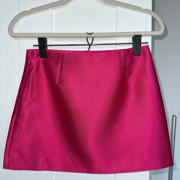 Tuckernuck Women's Hot Pink Dupioni "Silk" Opal Mini Skirt, Size 2, NWOT - Picture 2 of 7